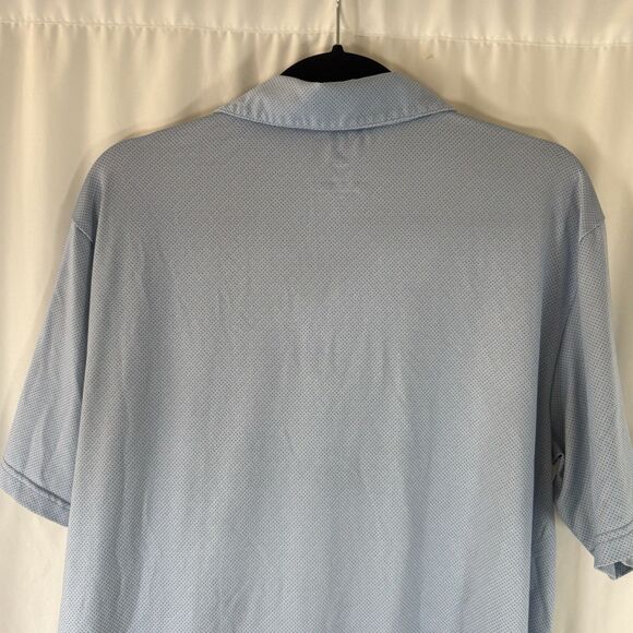 ADIDAS Golf Polo Men's Medium Blue Polka Dot Short Sleeve Soft Collared - Picture 7 of 8